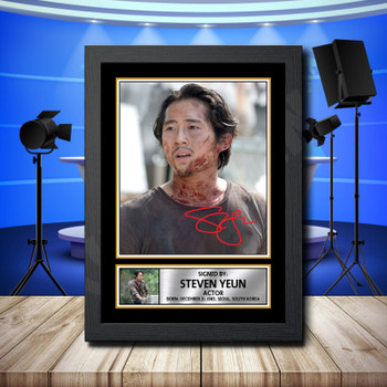 Steven Yeun 2 Signed Autographed Television Star Poster Print Framed Merch Gift