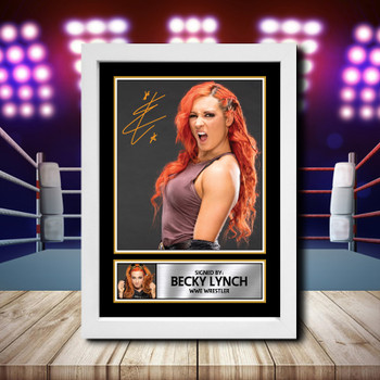 Becky Lynch 2 Signed Autographed Wwe Star Poster Print Framed Merch Gift Becky Lynch 2 Signed Autographed Wwe Star Poster Print Framed Merch Gift