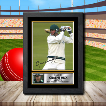 Graeme Hick Worcestershire 2 Signed Autographed Cricket Star Poster Print Framed Merch Gift