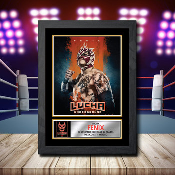 Fenix Lucha Print Signed Autographed Wwe Star Poster Print Framed Merch Gift Fenix Lucha Print Signed Autographed Wwe Star Poster Print Framed Merch Gift