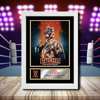 Fenix Lucha Print Signed Autographed Wwe Star Poster Print Framed Merch Gift Fenix Lucha Print Signed Autographed Wwe Star Poster Print Framed Merch Gift