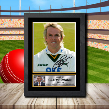 Graeme Swann Signed Autographed Cricket Star Poster Print Framed Merch Gift Graeme Swann Signed Autographed Cricket Star Poster Print Framed Merch Gift