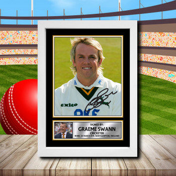 Graeme Swann Signed Autographed Cricket Star Poster Print Framed Merch Gift Graeme Swann Signed Autographed Cricket Star Poster Print Framed Merch Gift
