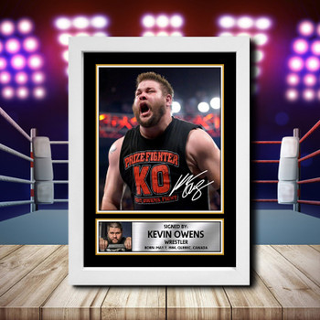 Kevin Owens Signed Autographed Wwe Star Poster Print Framed Merch Gift