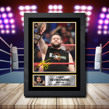 Kevin Owens 2 Signed Autographed Wwe Star Poster Print Framed Merch Gift Kevin Owens 2 Signed Autographed Wwe Star Poster Print Framed Merch Gift