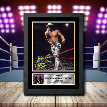 Macho Man Randy Savage 2 Signed Autographed Wwe Star Poster Print Framed Merch Gift