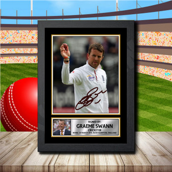 Graeme Swann 2 Signed Autographed Cricket Star Poster Print Framed Merch Gift Graeme Swann 2 Signed Autographed Cricket Star Poster Print Framed Merch Gift
