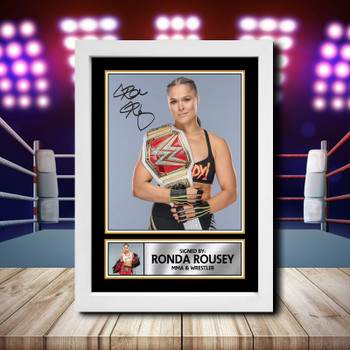 Ronda Rousey 3 Signed Autographed Wwe Star Poster Print Framed Merch Gift