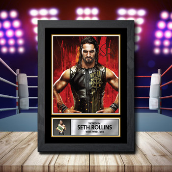 Seth Rollins 1 Signed Autographed Wwe Star Poster Print Framed Merch Gift
