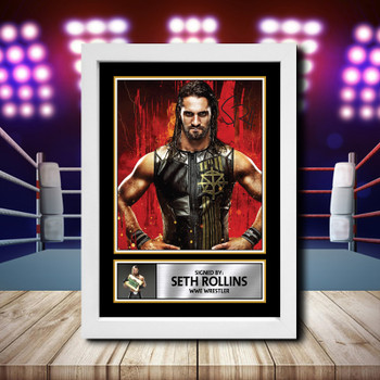 Seth Rollins 1 Signed Autographed Wwe Star Poster Print Framed Merch Gift