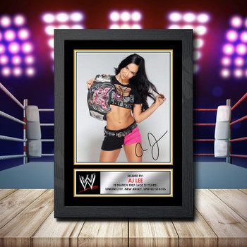Wwe Wrestling Aj Lee Signed Autographed Wwe Star Poster Print Framed Merch Gift Wwe Wrestling Aj Lee Signed Autographed Wwe Star Poster Print Framed Merch Gift