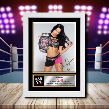 Wwe Wrestling Aj Lee Signed Autographed Wwe Star Poster Print Framed Merch Gift Wwe Wrestling Aj Lee Signed Autographed Wwe Star Poster Print Framed Merch Gift