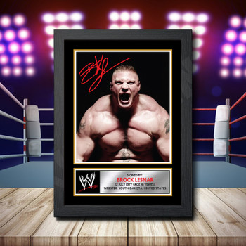 Wwe Wrestling Brock Lesnar Signed Autographed Wwe Star Poster Print Framed Merch Gift Wwe Wrestling Brock Lesnar Signed Autographed Wwe Star Poster Print Framed Merch Gift