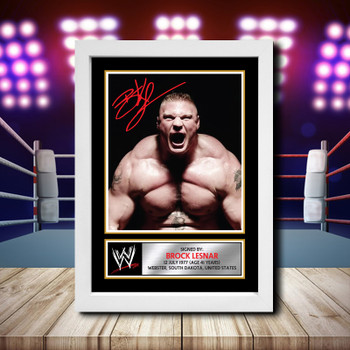 Wwe Wrestling Brock Lesnar Signed Autographed Wwe Star Poster Print Framed Merch Gift Wwe Wrestling Brock Lesnar Signed Autographed Wwe Star Poster Print Framed Merch Gift