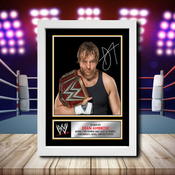 Wwe Wrestling Dean Ambrose Signed Autographed Wwe Star Poster Print Framed Merch Gift Wwe Wrestling Dean Ambrose Signed Autographed Wwe Star Poster Print Framed Merch Gift