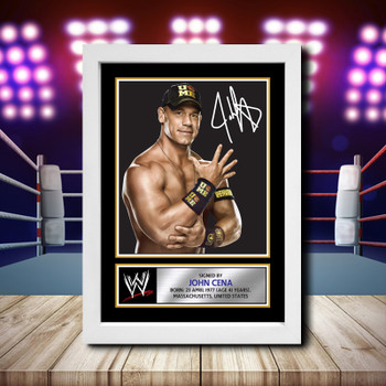 Wwe Wrestling John Cena 2 Signed Autographed Wwe Star Poster Print Framed Merch Gift Wwe Wrestling John Cena 2 Signed Autographed Wwe Star Poster Print Framed Merch Gift