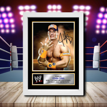 Wwe Wrestling John Cena Signed Autographed Wwe Star Poster Print Framed Merch Gift Wwe Wrestling John Cena Signed Autographed Wwe Star Poster Print Framed Merch Gift