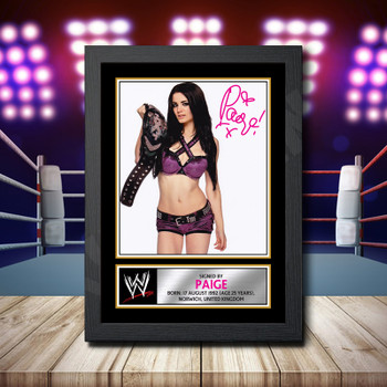 Wwe Wrestling Paige Signed Autographed Wwe Star Poster Print Framed Merch Gift Wwe Wrestling Paige Signed Autographed Wwe Star Poster Print Framed Merch Gift