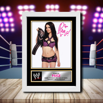 Wwe Wrestling Paige Signed Autographed Wwe Star Poster Print Framed Merch Gift Wwe Wrestling Paige Signed Autographed Wwe Star Poster Print Framed Merch Gift