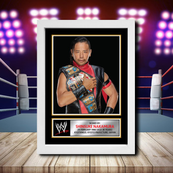 Wwe Wrestling Shinsuke Nakamura Signed Autographed Wwe Star Poster Print Framed Merch Gift Wwe Wrestling Shinsuke Nakamura Signed Autographed Wwe Star Poster Print Framed Merch Gift