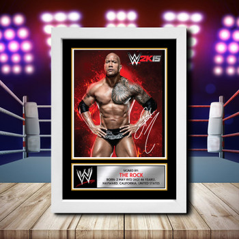 Wwe Wrestling The Rock Signed Autographed Wwe Star Poster Print Framed Merch Gift Wwe Wrestling The Rock Signed Autographed Wwe Star Poster Print Framed Merch Gift