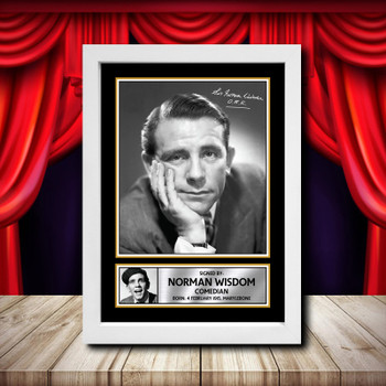 Norman Wisdom Signed Autographed Comedy Star Poster Print Framed Merch Gift Norman Wisdom Signed Autographed Comedy Star Poster Print Framed Merch Gift