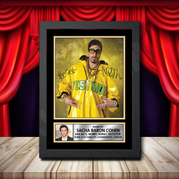 Sacha Baron Cohen Ali G Dictator Nobby Borat Grimsby Signed Autographed Comedy Star Poster Print Framed Merch Gift Sacha Baron Cohen Ali G Dictator Nobby Borat Grimsby Signed Autographed Comedy Star Poster Print Framed Merch Gift