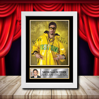 Sacha Baron Cohen Ali G Dictator Nobby Borat Grimsby Signed Autographed Comedy Star Poster Print Framed Merch Gift Sacha Baron Cohen Ali G Dictator Nobby Borat Grimsby Signed Autographed Comedy Star Poster Print Framed Merch Gift