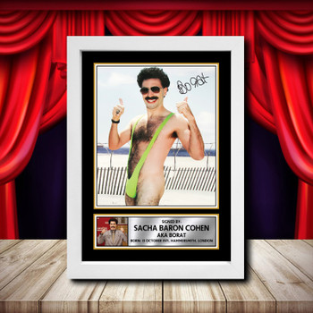 Sacha Baron Cohen Borat Signed Autographed Comedy Star Poster Print Framed Merch Gift Sacha Baron Cohen Borat Signed Autographed Comedy Star Poster Print Framed Merch Gift