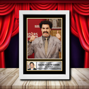 Sacha Baron Cohen Borat 2 Signed Autographed Comedy Star Poster Print Framed Merch Gift Sacha Baron Cohen Borat 2 Signed Autographed Comedy Star Poster Print Framed Merch Gift