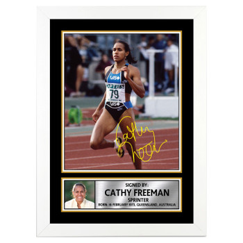 Cathy Freeman 2 Athletics Autographed Poster Print Photo Signature Gift Cathy Freeman 2 Athletics Autographed Poster Print Photo Signature Gift