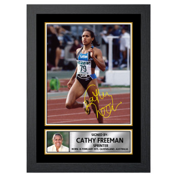 Cathy Freeman 2 Athletics Autographed Poster Print Photo Signature Gift Cathy Freeman 2 Athletics Autographed Poster Print Photo Signature Gift