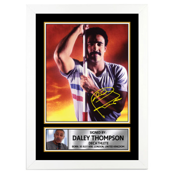 Daley Thompson 2 Athletics Autographed Poster Print Photo Signature Gift Daley Thompson 2 Athletics Autographed Poster Print Photo Signature Gift