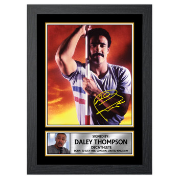 Daley Thompson 2 Athletics Autographed Poster Print Photo Signature Gift Daley Thompson 2 Athletics Autographed Poster Print Photo Signature Gift