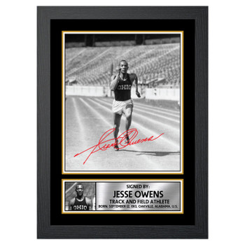 Jesse Owens Athletics Autographed Poster Print Photo Signature Gift Jesse Owens Athletics Autographed Poster Print Photo Signature Gift