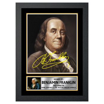 Benjamin Franklin M191 Authors Autographed Poster Print Photo Signature Gift Benjamin Franklin M191 Authors Autographed Poster Print Photo Signature Gift