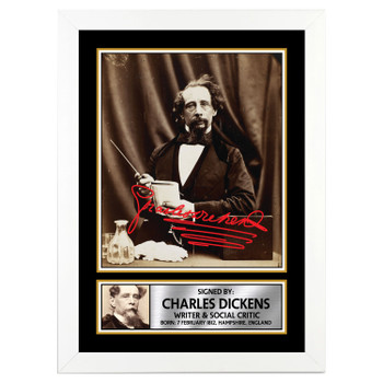 Charles Dickens M196 Authors Autographed Poster Print Photo Signature Gift Charles Dickens M196 Authors Autographed Poster Print Photo Signature Gift