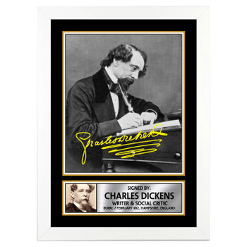 Charles Dickens M197 Authors Autographed Poster Print Photo Signature Gift Charles Dickens M197 Authors Autographed Poster Print Photo Signature Gift