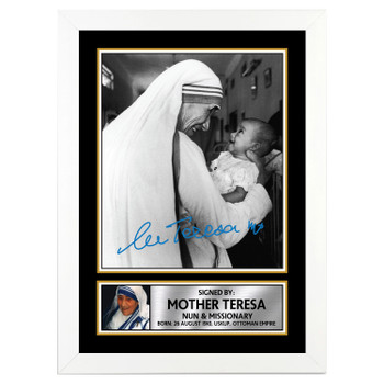 Mother Teresa M255 Authors Autographed Poster Print Photo Signature Gift