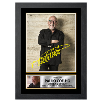 Paulo Coelho M259 Authors Autographed Poster Print Photo Signature Gift