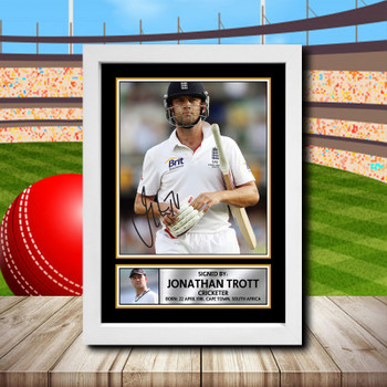 Jonathan Trott Signed Autographed Cricket Star Poster Print Framed Merch Gift