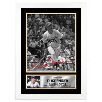 Duke Snider 2 Baseball Player Autographed Poster Print Photo Signature Gift