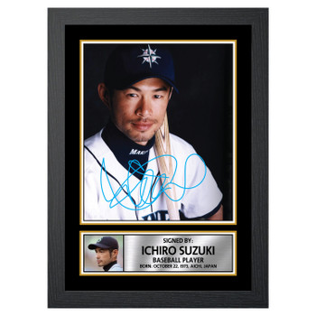 Ichiro Suzuki Baseball Player Autographed Poster Print Photo Signature Gift