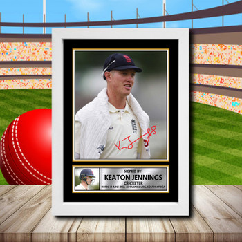 Keaton Jennings 2 Signed Autographed Cricket Star Poster Print Framed Merch Gift