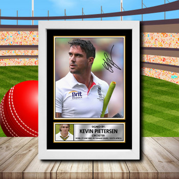 Kevin Pietersen Signed Autographed Cricket Star Poster Print Framed Merch Gift