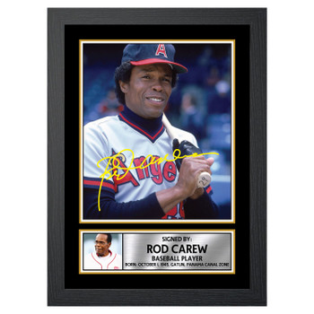 Rod Carew 2 Baseball Player Autographed Poster Print Photo Signature Gift Rod Carew 2 Baseball Player Autographed Poster Print Photo Signature Gift