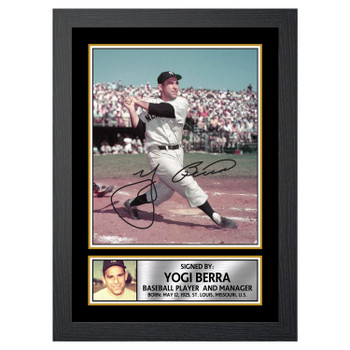 Yogi Berra Baseball Player Autographed Poster Print Photo Signature Gift Yogi Berra Baseball Player Autographed Poster Print Photo Signature Gift