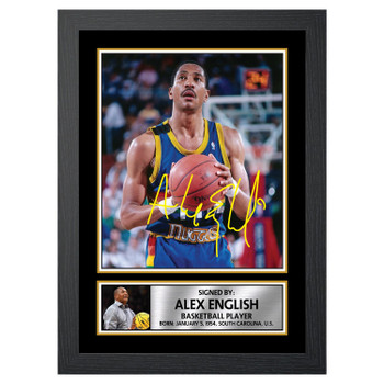 Alex English 2 Basketball Player Autographed Poster Print Photo Signature Gift