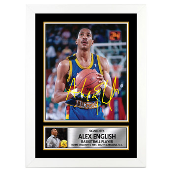 Alex English 2 Basketball Player Autographed Poster Print Photo Signature Gift