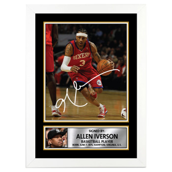Allen Iverson Basketball Player Autographed Poster Print Photo Signature Gift